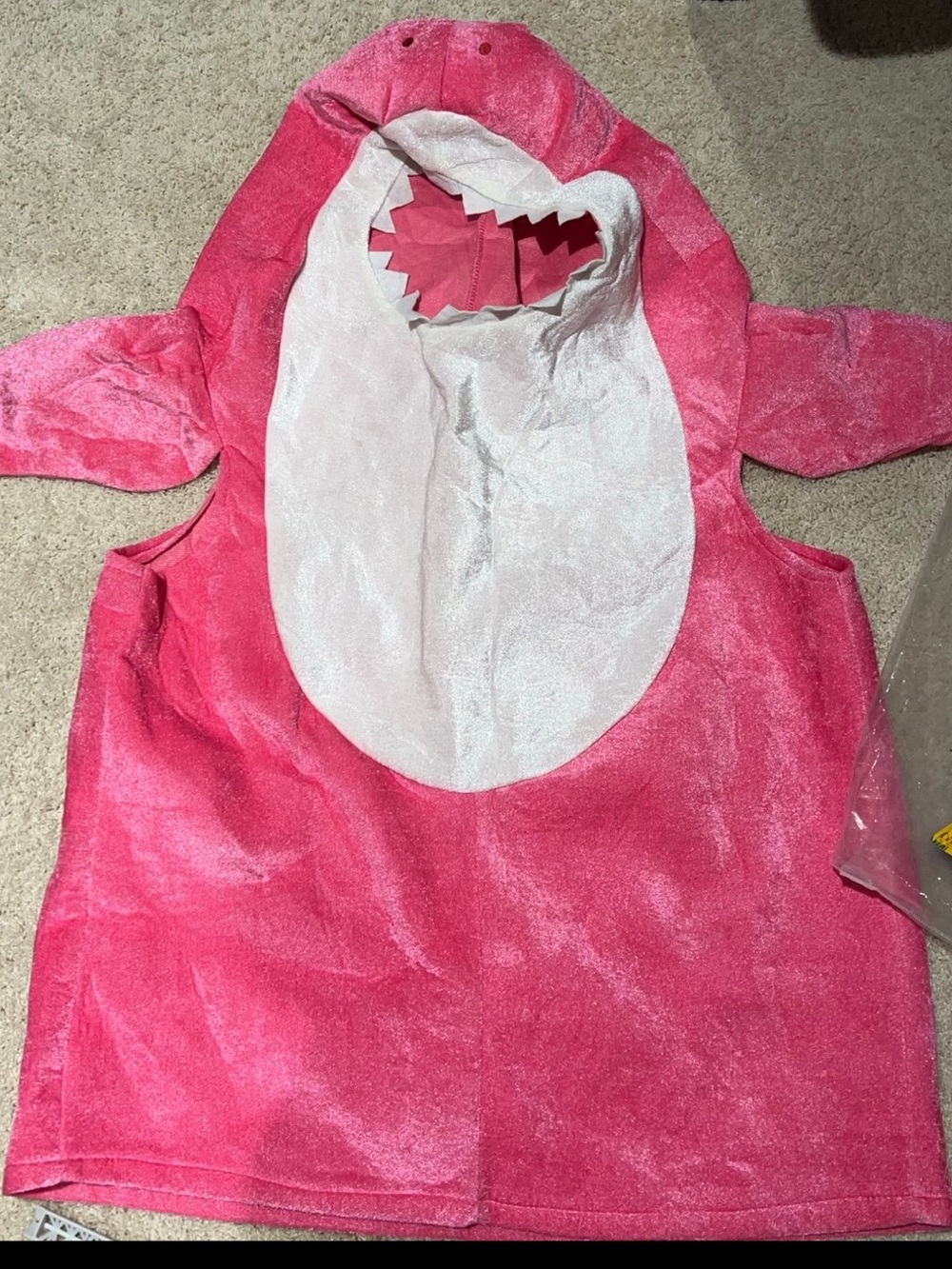 Kids Pink Shark Costume Vest with White Belly - Brand Not Specified